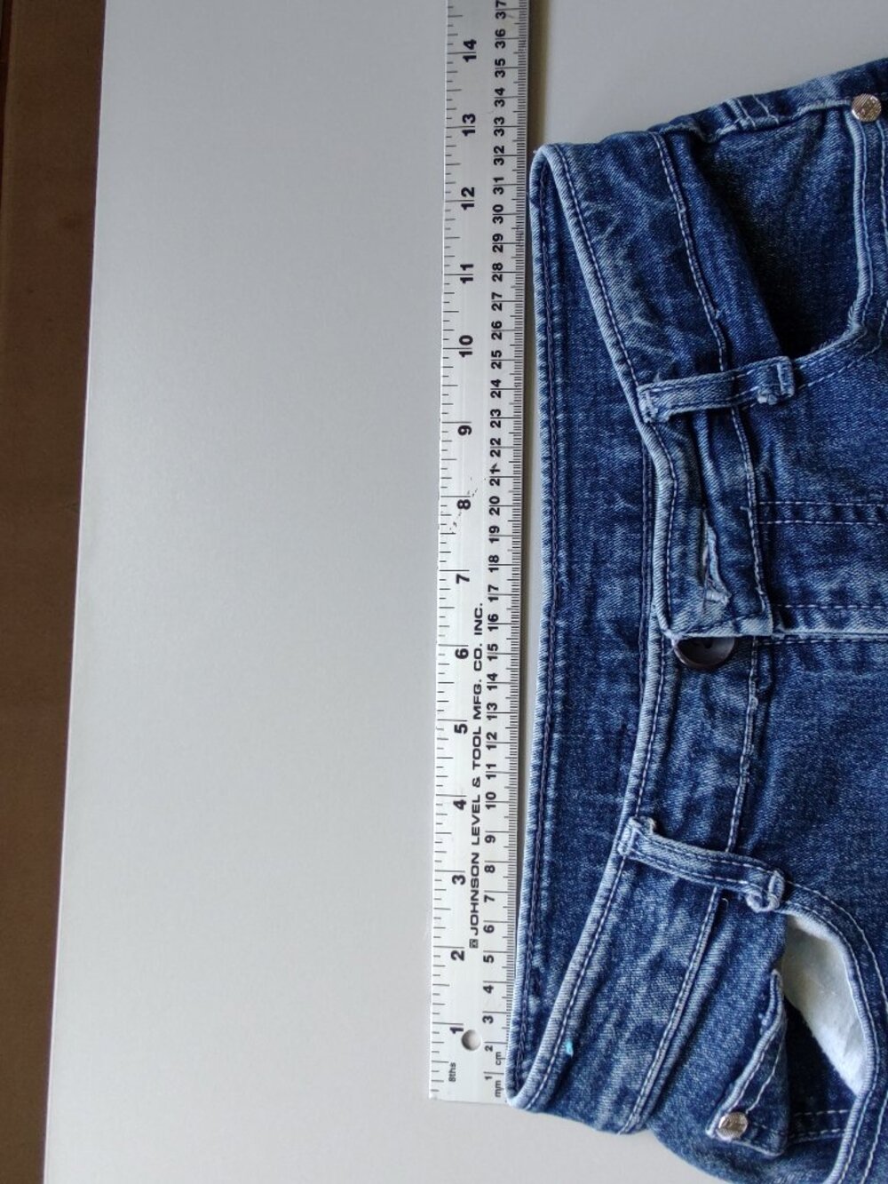 Embroidered blue jeans size XS permanent pressed boot cut - Picture 7 of 15